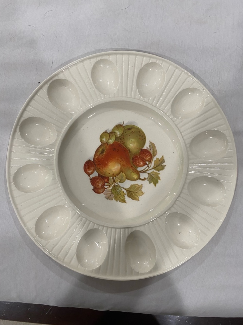 Vintage, Treasure Craft, 12 inch, Crockery Deviled Egg Platter